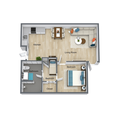 Architectural floor plan with labeled rooms and layout