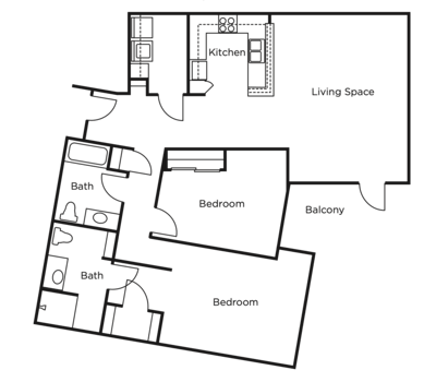 Architectural floor plan of a residential unit