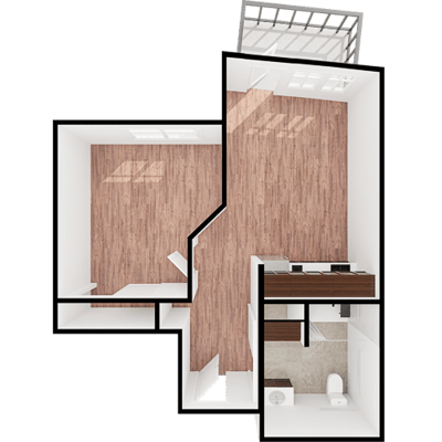 Architectural floor plan of a residential unit