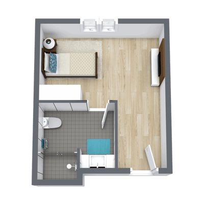 Layout of a private resident room