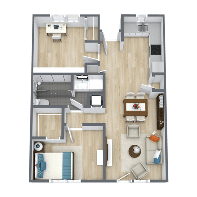 Architectural floor plan of an apartment layout