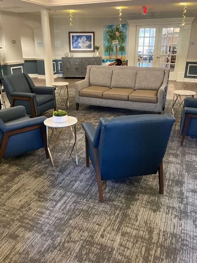 Interior seating area with sofas and chairs