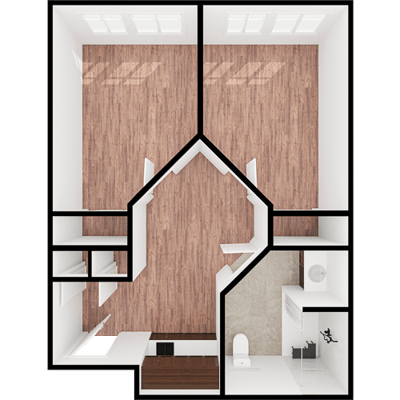 Architectural floor plan of a facility unit