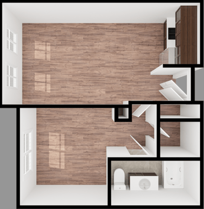 Architectural floor plan layout of a unit