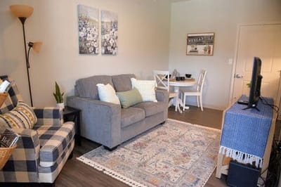 Cozy common area in a senior living facility