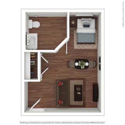 Interior layout of a resident room