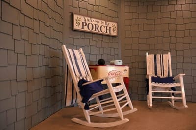 Cozy interior porch with rocking chairs