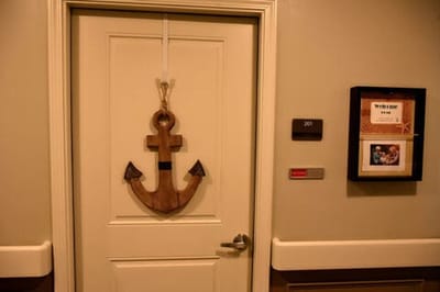 Decorative anchor hanging on a resident's door