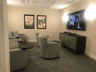 Cozy viewing area with comfortable seating