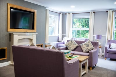 Bright and inviting common area with seating