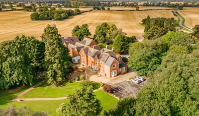 Aerial view of Hadleigh Care Home and surrounding fields