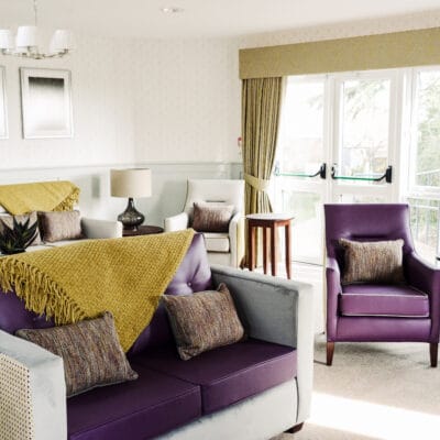 Bright common area with comfortable seating