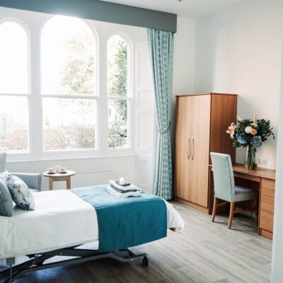 A well-decorated resident room with a view