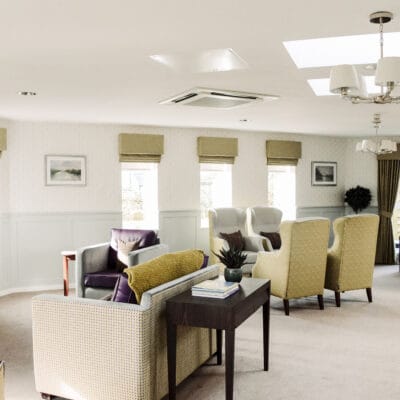 Bright common area with comfortable seating