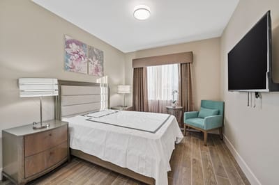 Bright, inviting resident room with modern decor