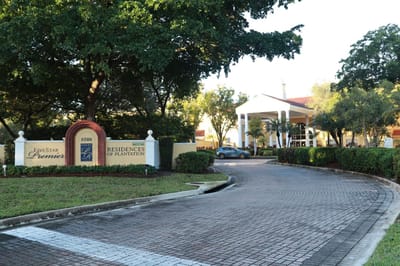 Exterior view of the facility entrance and signage