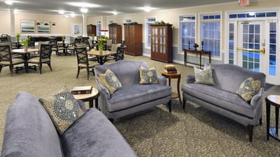 Comfortable lounge area with seating and dining space