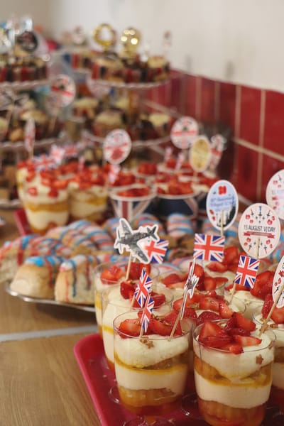 A beautifully arranged dessert table for a celebration
