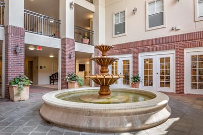 Interior courtyard with a decorative fountain