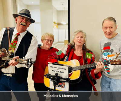 Residents enjoying music during a community event