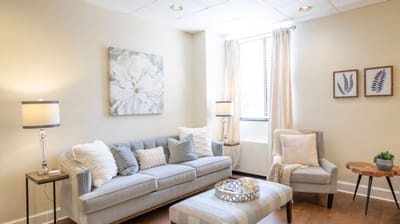 Bright common area with a cozy seating arrangement