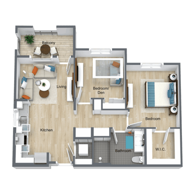 Architectural floor plan of a living space
