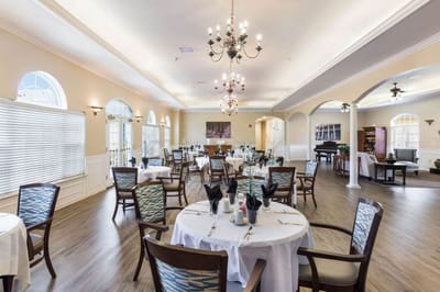 Elegant dining room set for a meal
