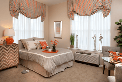 Cozy bedroom in a senior living facility