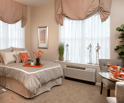 Cozy bedroom in a senior living facility