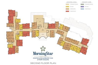 Second floor plan of assisted living facility