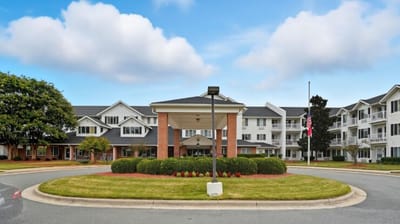 Exterior view of Cadence at Olney facility with gardens