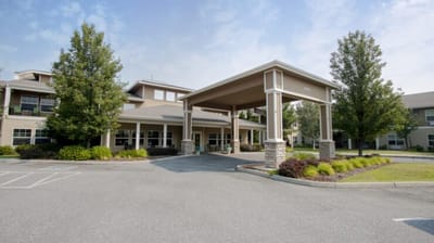 Front entrance of Cadence at Olney with covered entrance