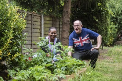 Residents gardening in an outdoor space