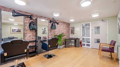 Hair salon area within the facility