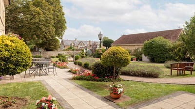 Beautifully landscaped outdoor garden area at Mill View