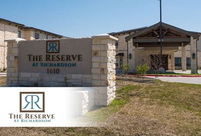Exterior view of The Reserve at Richardson entrance