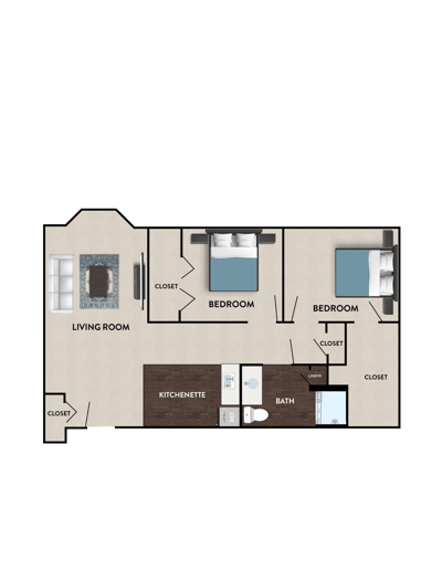 Architectural floor plan of a residential unit