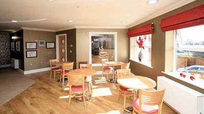 Interior view of a cozy coffee shop area
