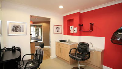 Interior of a salon in the facility