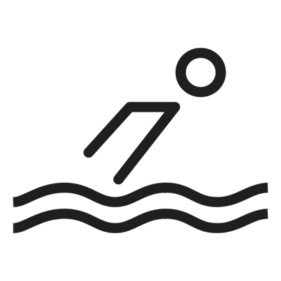 Icon of a swimmer in water