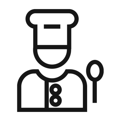 Icon of a chef or cook with a spoon