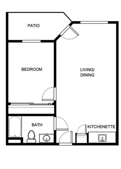 Architectural floor plan of a living space