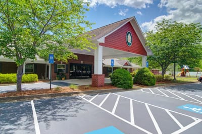 Exterior view of the Oaks at Post Road entrance