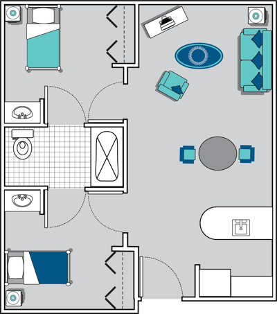 Architectural floor plan of living space