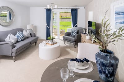 Bright, inviting living space in a senior facility