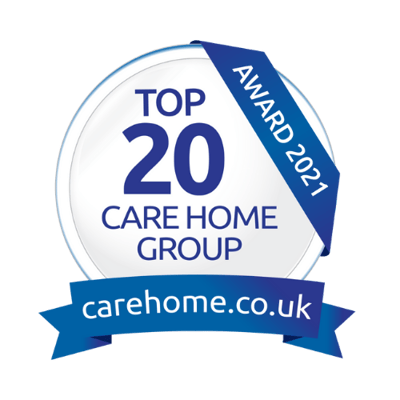 Oaktree Court Care Home, care home in Somerset, UK — Award badge for top 20 care home group