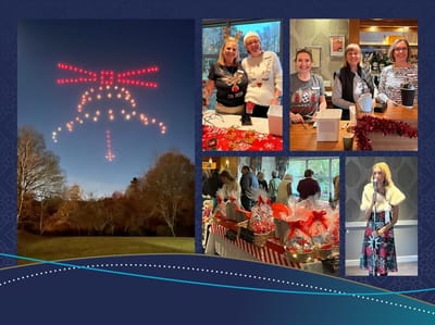 Residents enjoying holiday activities and decorations