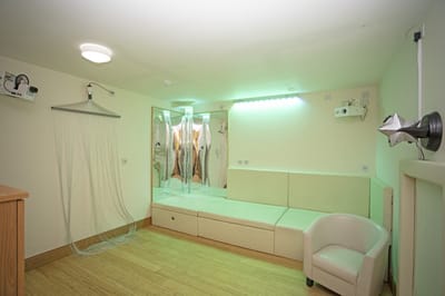 Interior view of a serene therapy room