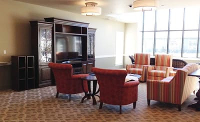 Bright common area with comfortable seating