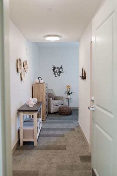 Interior view of a cozy sitting area in a facility